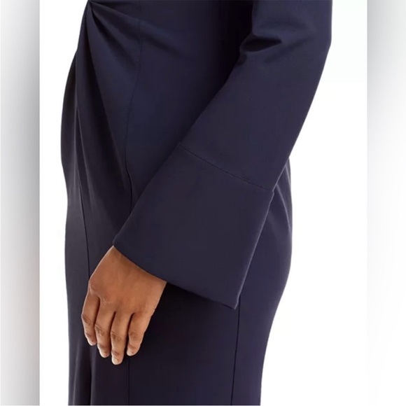 Cinq a Sept Blue McKenna Midi Long Sleeve Sheath Dress - Picture 6 of 16